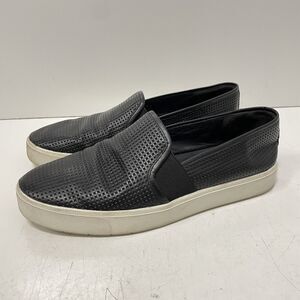 Vince Pierce 2 Women’s Black Perforated Leather Shoes Pointed Toe Sneakers 7 M